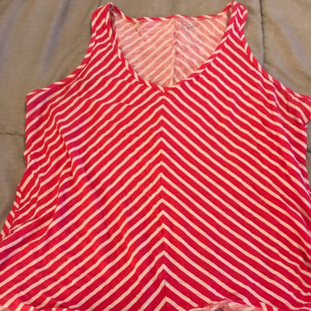 Pink and white tank top